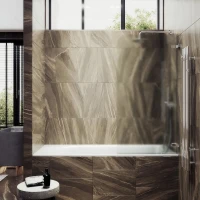 Шторка на ванну Maybahglass MGV-648-4 40 см, профиль хром, стекло сатин