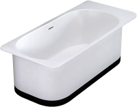 Ванна из искусственного камня Salini Ninfea S-Stone 180x80 см, отдельностоящая, матовая белая, со сливом-переливом, с донным клапаном