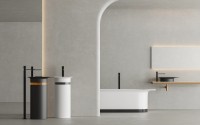 Ванна из искусственного камня Salini Ninfea S-Stone 180x80 см, отдельностоящая, матовая белая, со сливом-переливом, с донным клапаном