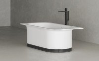 Ванна из искусственного камня Salini Ninfea S-Stone 180x80 см, отдельностоящая, матовая белая, со сливом-переливом, с донным клапаном