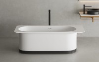Ванна из искусственного камня Salini Ninfea S-Stone 180x80 см, отдельностоящая, матовая белая, со сливом-переливом, с донным клапаном