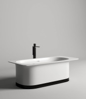 Ванна из искусственного камня Salini Ninfea S-Stone 180x80 см, отдельностоящая, матовая белая, со сливом-переливом, с донным клапаном