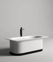 Ванна из искусственного камня Salini Ninfea S-Stone 180x80 см, отдельностоящая, матовая белая, со сливом-переливом, с донным клапаном