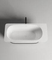 Ванна из искусственного камня Salini Ninfea S-Stone 180x80 см, отдельностоящая, матовая белая, со сливом-переливом, с донным клапаном