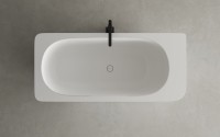 Ванна из искусственного камня Salini Ninfea S-Stone 180x80 см, отдельностоящая, матовая белая, со сливом-переливом, с донным клапаном
