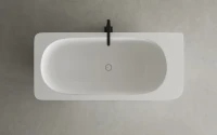 Ванна из искусственного камня Salini Ninfea S-Stone 180x80 см, отдельностоящая, матовая белая, со сливом-переливом, с донным клапаном