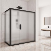 Душевой уголок Kubele DE019 R3-MAT-BLMT 140х100 см, профиль матовый черный