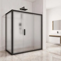 Душевой уголок Kubele DE019 R3-MAT-BLMT 140х100 см, профиль матовый черный