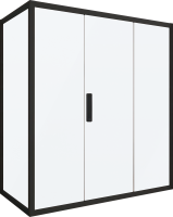 Душевой уголок Kubele DE019 R3-MAT-BLMT 140х100 см, профиль матовый черный