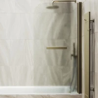 Шторка на ванну Maybahglass MGV-781-2 60x140, профиль бронза, стекло сатин