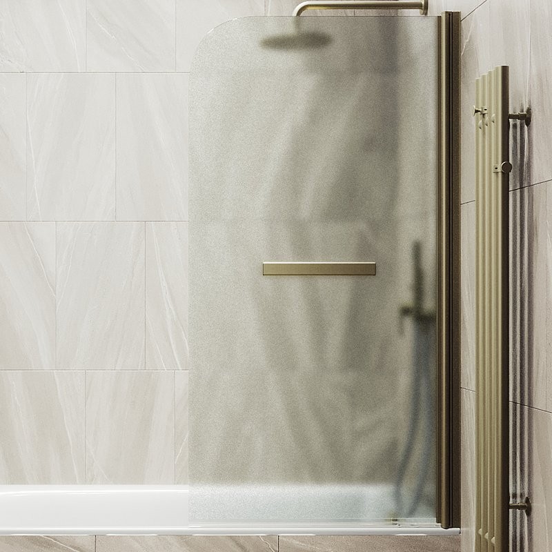 Шторка на ванну Maybahglass MGV-781-2 60x140, профиль бронза, стекло сатин