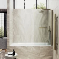 Шторка на ванну Maybahglass MGV-781-2 60x140, профиль бронза, стекло сатин
