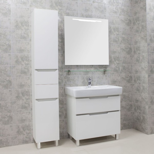 Мебель для ванной комнаты AQUATON Дакота 80 белая, выбеленное дерево