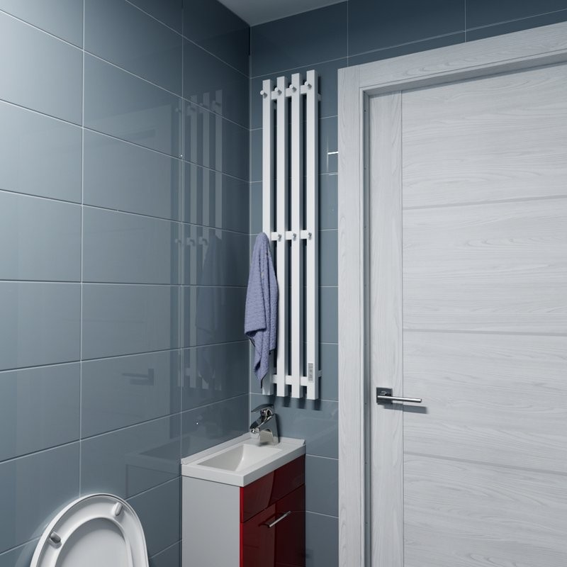 Полотенцесушитель электрический Altasan Проксима СП21120БМ 115x20 см, подключение справа, матовый белый, I-образный, из стали