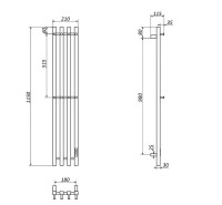 Полотенцесушитель электрический Altasan Проксима СП21120БМ 115x20 см, подключение справа, матовый белый, I-образный, из стали