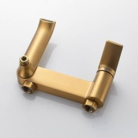 Смеситель для ванны с изливом и душевой лейкой Shevanik S4102G, золотой сатин