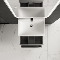 Тумба с раковиной AQUAme S4 60 подвесная, 2 ящика, белый глянец