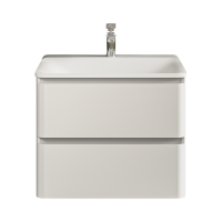 Тумба с раковиной AQUAme S4 60 подвесная, 2 ящика, белый глянец