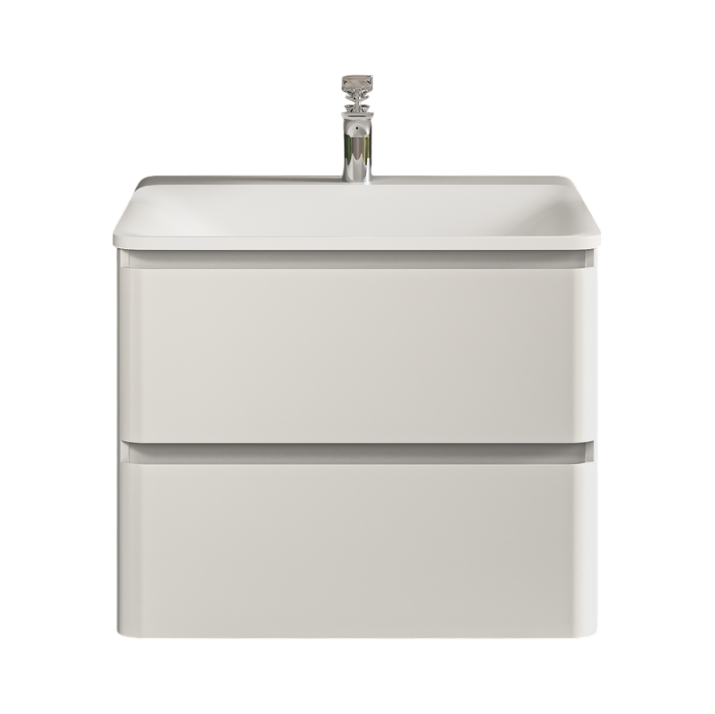 Тумба с раковиной AQUAme S4 60 подвесная, 2 ящика, белый глянец