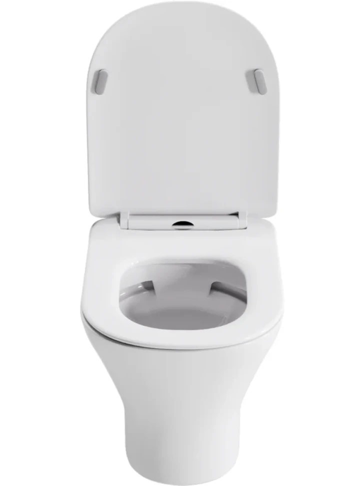 Комплект Унитаз подвесной Orange C01 C01-100W безободковый, с микролифтом + Инсталляция Geberit Duofix Delta 458.149.21.1 с кнопкой смыва, хром