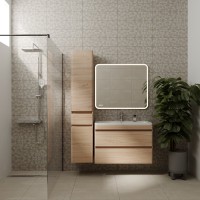 Мебель для ванной комнаты Style Line Атлантика 90 Люкс Plus, подвесная, ясень перламутр
