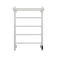 Полотенцесушитель электрический Grota App 530х800 RAL9016 EL 80x55 см, подключение справа, слева, скрытое подключение справа, матовый белый, лесенка, из стали, с полкой