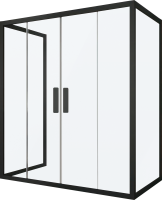 Душевой уголок Kubele DE019 R4U-MAT-BLMT 140х80 см, профиль матовый черный