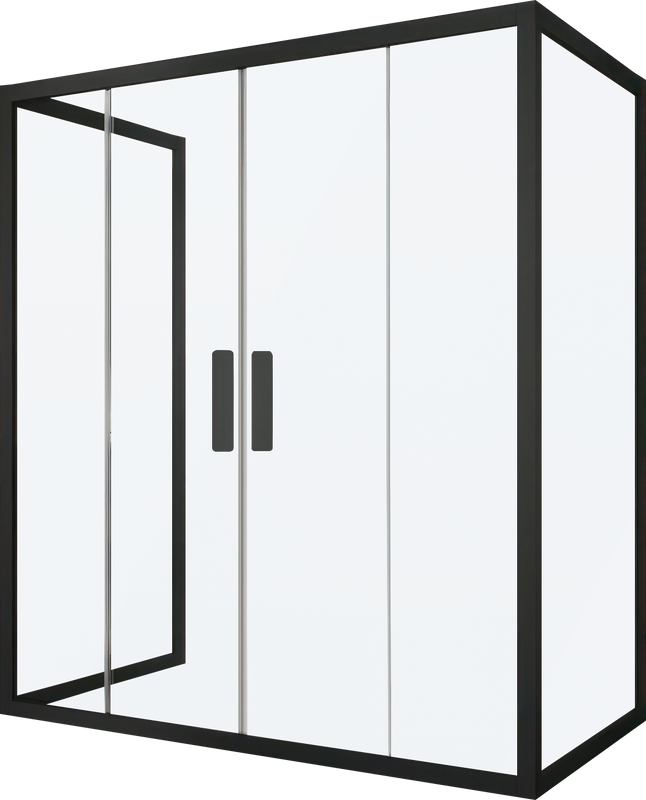 Душевой уголок Kubele DE019 R4U-MAT-BLMT 140х80 см, профиль матовый черный