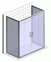 Душевой уголок Kubele DE019 R4U-MAT-BLMT 140х80 см, профиль матовый черный