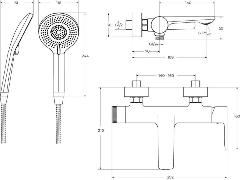 Комплект для ванной Cezares Lux LUX-VD/LS-01 хром