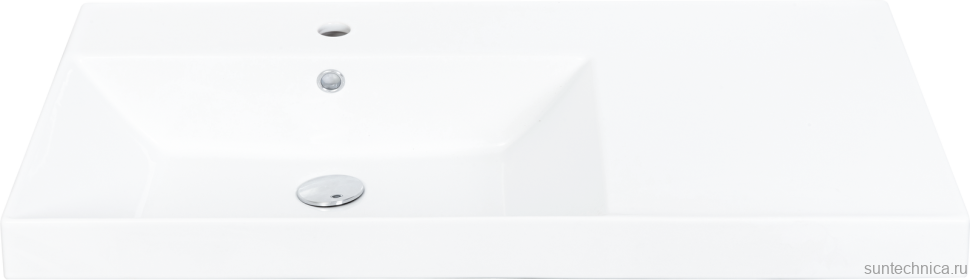 Тумба с раковиной La Fenice Cubo Twin 90 L bianco, ручки черные, раковина Cubo 90 L