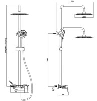 Душевая стойка SantiLine SL-9011MB черный матовый