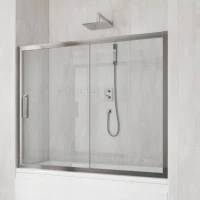 Шторка на ванну Kubele DE019 P2-CLN-CH 150х150 см, профиль хром