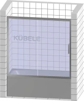 Шторка на ванну Kubele DE019 P2-CLN-CH 150х150 см, профиль хром