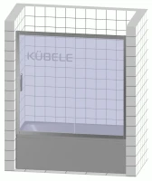 Шторка на ванну Kubele DE019 P2-CLN-CH 150х150 см, профиль хром