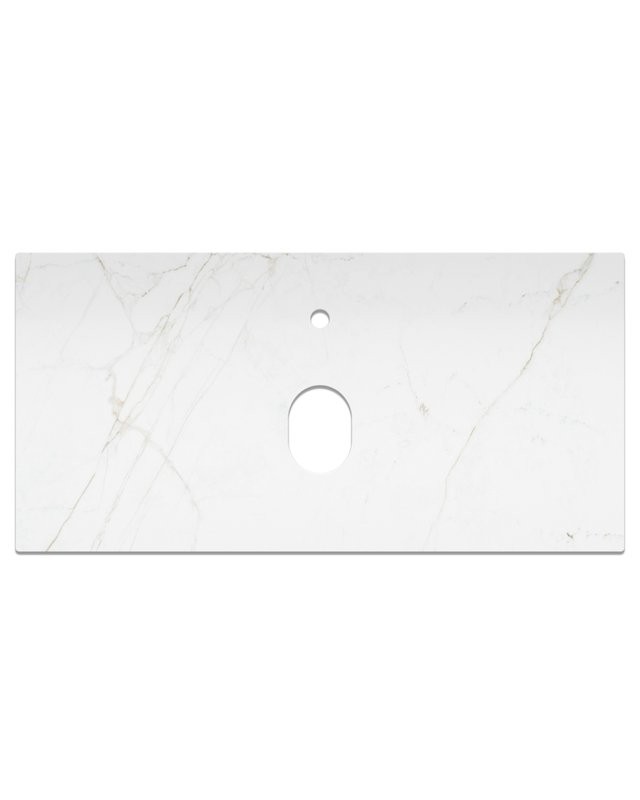 Тумба под раковину со столешницей La Fenice Terra Twin 100 подвесная, blu grigio, столешница белый мрамор