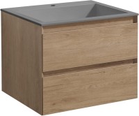 Тумба под раковину Vincea Luka 60 подвесная, 2 ящика, натуральный дуб