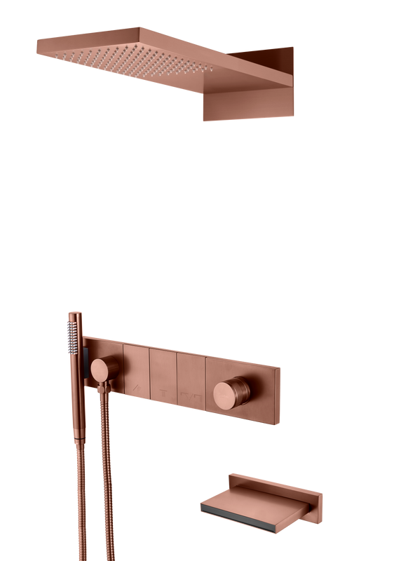 Душевой комплект Boheme Zodiac 132-2-BRB С ВНУТРЕННЕЙ ЧАСТЬЮ, brushed bronze