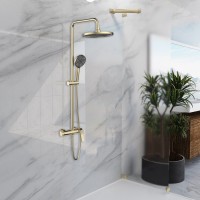 Душевая стойка Vincea Arco VSFS-4AR1BG с изливом, брашированное золото