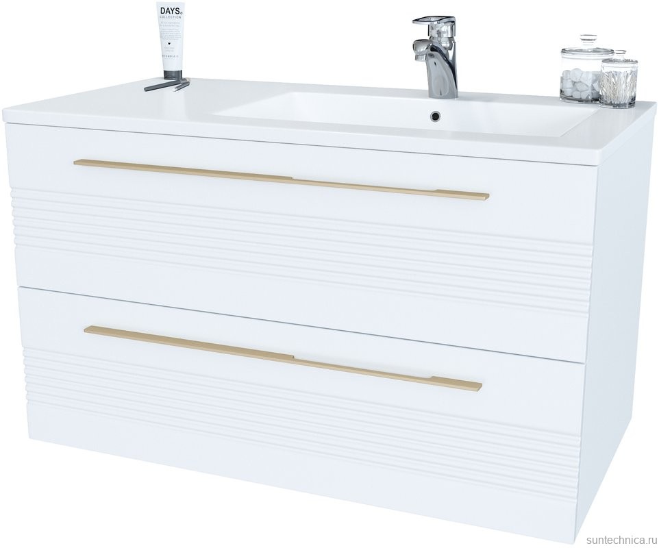 Мебель для ванной комнаты Sanvit Соната 2-90 R 2 ящика, белая