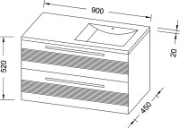Мебель для ванной комнаты Sanvit Соната 2-90 R 2 ящика, белая