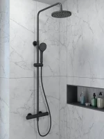 Душевая стойка VitrA Joy A4729836EXP с термостатом, матовая черная