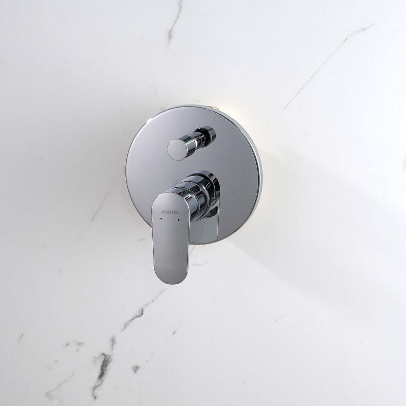 Встраиваемый смеситель для душа и ванны AQUATEK Ника AQ1846CR С ВНУТРЕННЕЙ ЧАСТЬЮ, хром