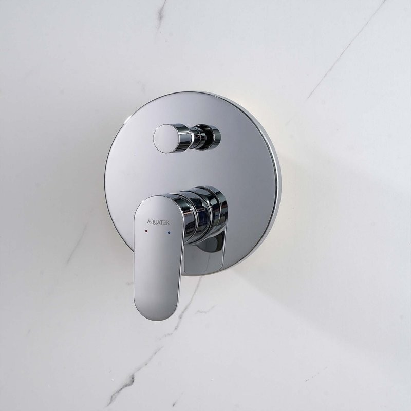 Встраиваемый смеситель для душа и ванны AQUATEK Ника AQ1846CR С ВНУТРЕННЕЙ ЧАСТЬЮ, хром