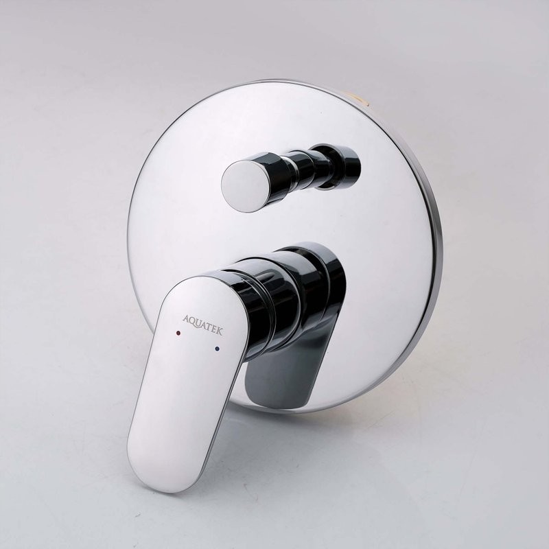 Встраиваемый смеситель для душа и ванны AQUATEK Ника AQ1846CR С ВНУТРЕННЕЙ ЧАСТЬЮ, хром