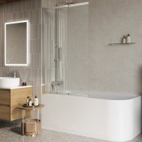 Шторка на ванну BelBagno Luce VF-11-100/145-C-Cr профиль хром, стекло прозрачное