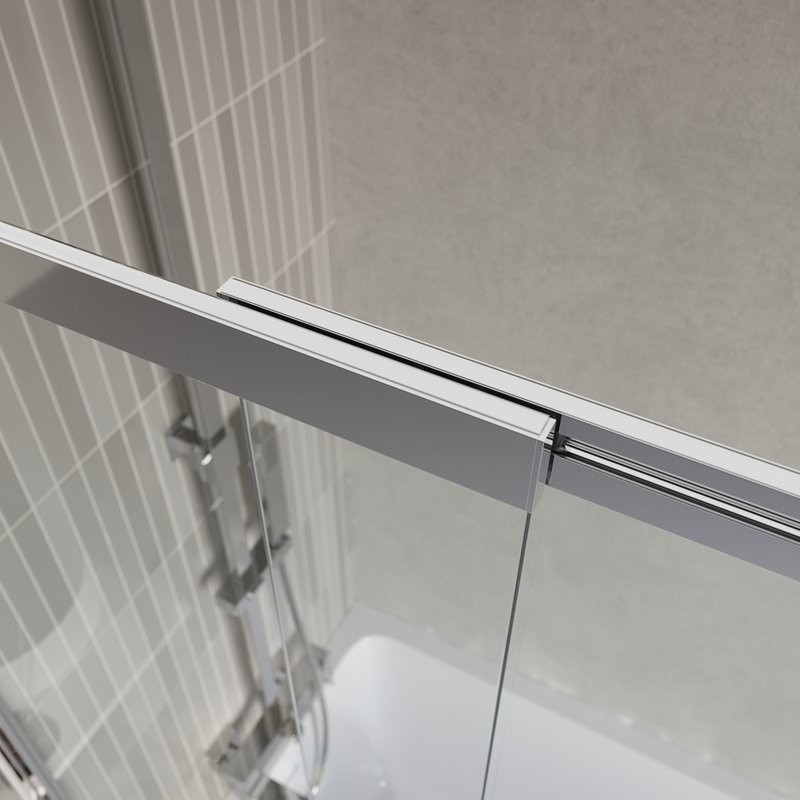 Шторка на ванну BelBagno Luce VF-11-100/145-C-Cr профиль хром, стекло прозрачное