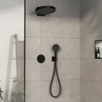 Термостатический смеситель встраиваемый Hansgrohe ShowerSelect Comfort S 15554670 черный матовый Термостатический смеситель встраиваемый Hansgrohe ShowerSelect Comfort S 15554670 черный матовый