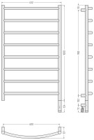Полотенцесушитель электрический Сунержа Галант 3.1 30-6001-1060 110x65 см, подключение справа, матовый белый, лесенка