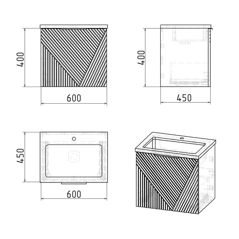 Мебель для ванной комнаты Grossman Блисс 60 матовый графит